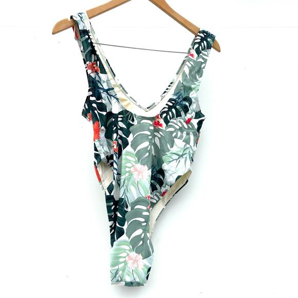 Toluca Artemis One Piece Bathing Suit Tropical Cheeky High Cut Large Tropical - Picture 5 of 10